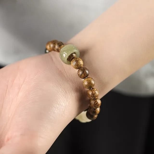 【LEEHER】雙11 和田玉手串/如意紋跑環/沉香木手鍊/玉飾品/圓珠手串/天然玉石/