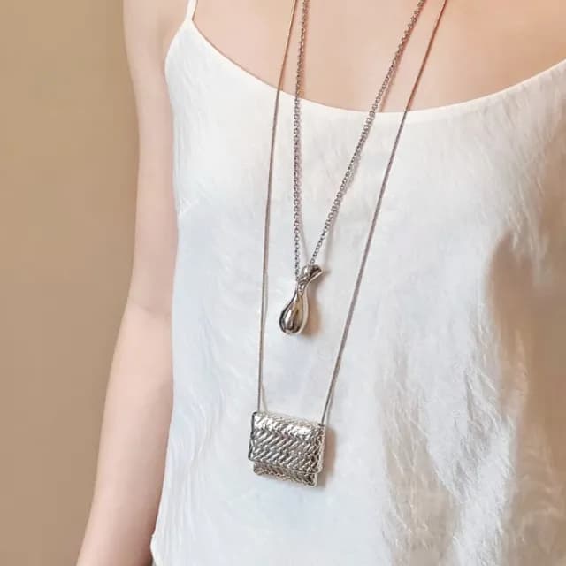 【KT DADA】雙11 項鍊 包包吊墜項鍊 毛衣鏈 長項鍊 百搭 個性項鍊 飾品