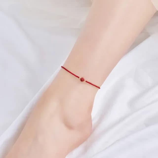 【紐約精品】現貨+預購 天然硃砂腳鍊手鍊腳踝鏈足鏈腳飾轉運招財淨化開運情人節禮物(紅繩飾品a1lh37)