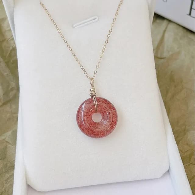 【紐約精品】現貨+預購 天然草莓晶項鍊女項鍊項鏈鎖骨鏈轉運招財淨化開運情人節禮物配件(飾品a1lh20)