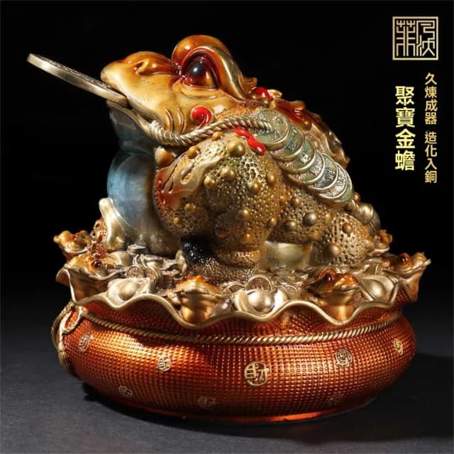 【超微米】八方來財金蟾擺件 客廳擺設 辦公室桌上擺飾 收銀台裝飾品 送禮喬遷開業禮品(金蟾擺件11*11*10)