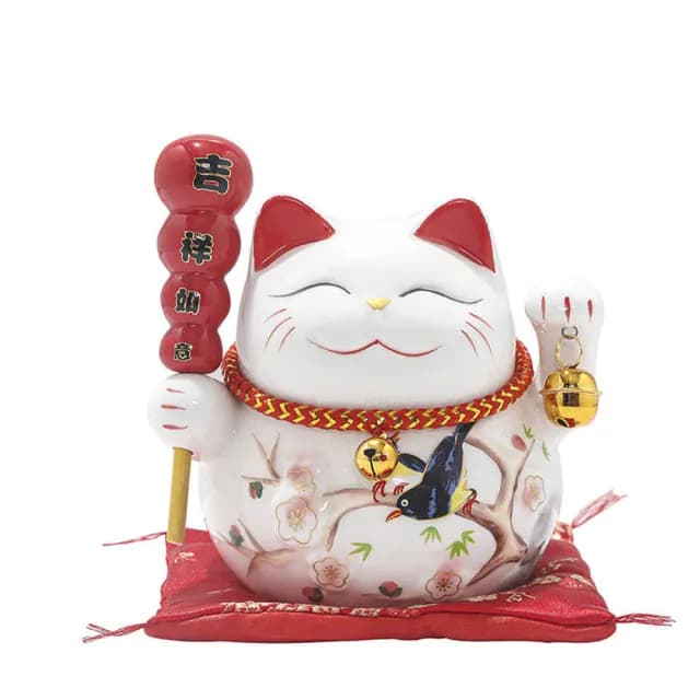 【超微米】招財貓擺件 店鋪前台桌上擺飾 客廳存錢罐 家居客廳裝飾品 送禮開業喬遷禮品(招財貓擺件 七吋)
