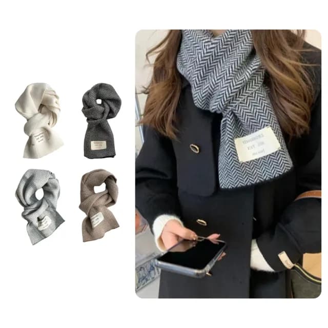 【GAPE】韓版冬季毛線針織圍巾 ins保暖加厚純色圍巾 學生百搭保暖圍脖 情侶圍巾 保暖披肩 防寒防風禦寒鎖溫