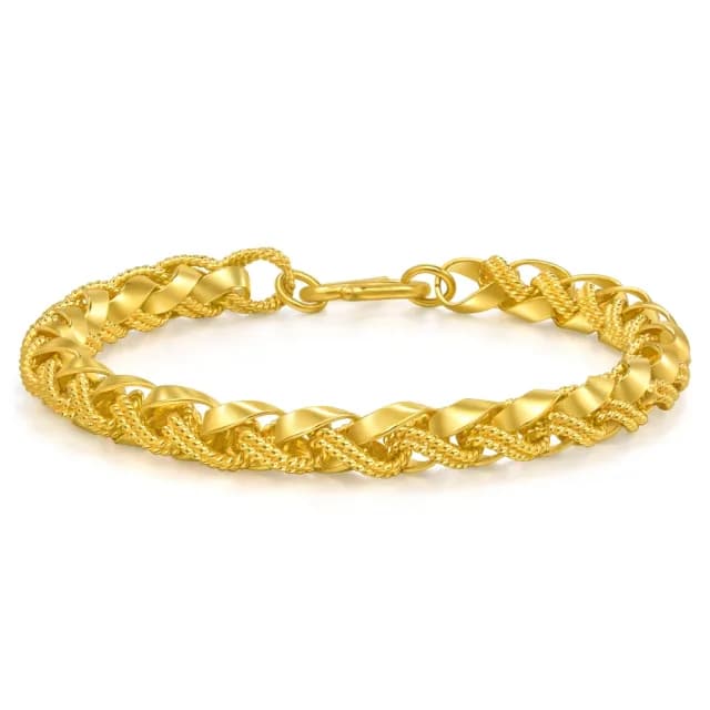 【點睛品】編織騎士鍊 黃金手鍊_計價黃金