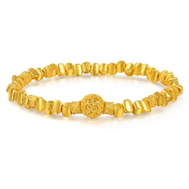 【點睛品】玲瓏繡球 黃金手鍊_計價黃金(06)