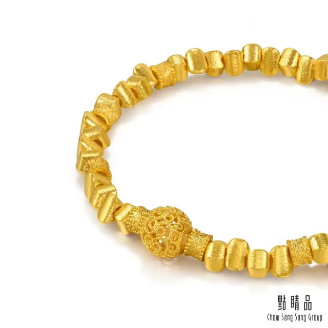 【點睛品】玲瓏繡球 黃金手鍊_計價黃金(06)