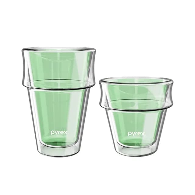 【CorelleBrands 康寧餐具】Pyrex 清透疊疊雙層玻璃杯組