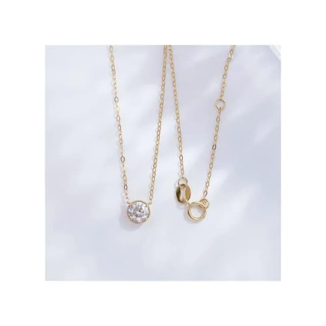 【鉅曜】50分 圓漾晶鑽簡約時尚圓鑽項鍊 培育鑽石 真鑽 鑽石 項鍊(培育鑽石 18K金)