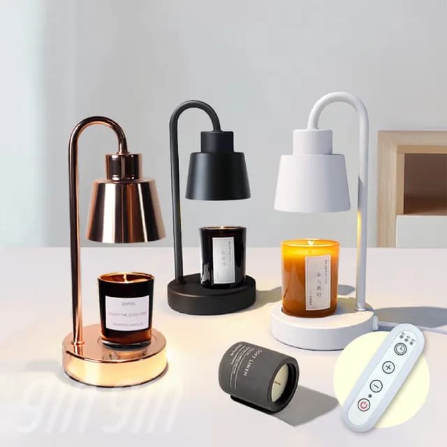 【gin gin】韓版Mini金屬簡約風 香氛蠟燭 融蠟燈 可定時 調光 贈蠟燭+燈泡X2(小夜燈 情人節 母親節 禮物)