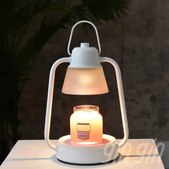 【gin gin】復古霧面玻璃 馬燈款 香氛蠟燭 融蠟燈 可定時 調光 贈蠟燭+燈泡X2(蠟燭燈 情人節 母親節 禮物)