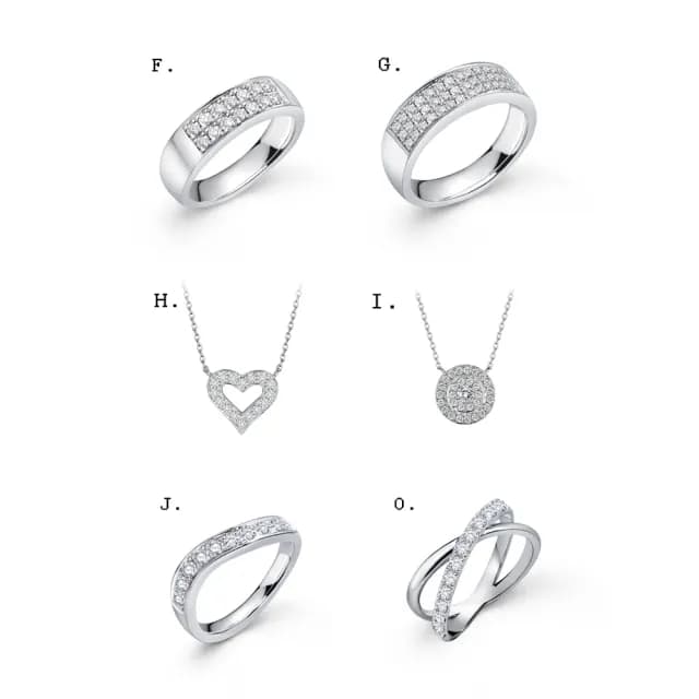 【ID】買一送一 50分 極美D色 滿鑽鑽石項鍊/戒指/手鍊/耳環 任選 小雛菊 愛心 十字(培育鑽石)