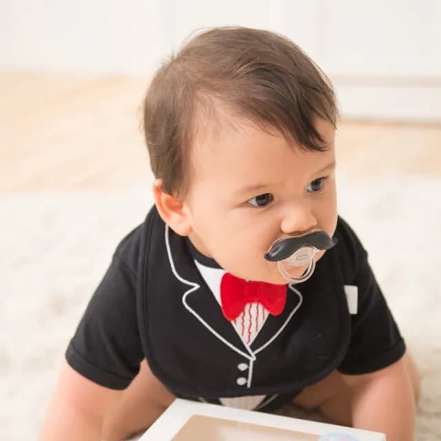 【Frenchie Mini Couture】嬰童禮盒 - 燕尾服圍兜2件組(彌月禮盒新生兒滿月生日禮萬聖節童裝)