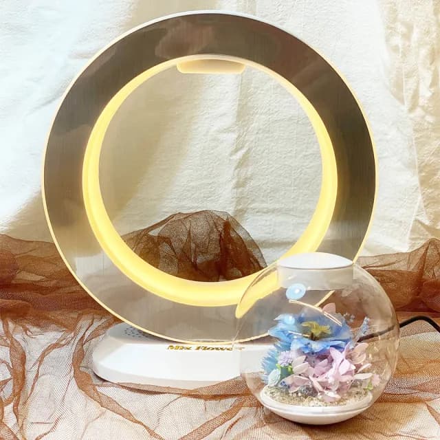 【OSTARA FLORIST 奧斯塔拉花藝】新款夢幻飛燕系列 永生花懸浮檯燈含藍芽音響(永生花、居家生活、節日送禮)