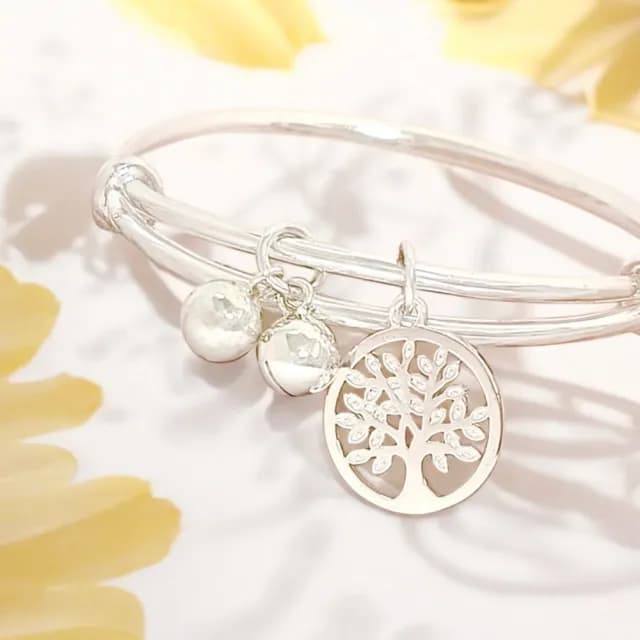 【珠兒綠】999純銀生命樹搖鈴純銀手鐲-成人尺寸(純銀手環 手鍊 彌月禮物 附禮盒禮袋 開運)