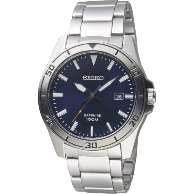 【SEIKO 精工】手錶 運動型男藍寶石鏡面時尚男錶-藍面/SGEH61P1(保固二年)