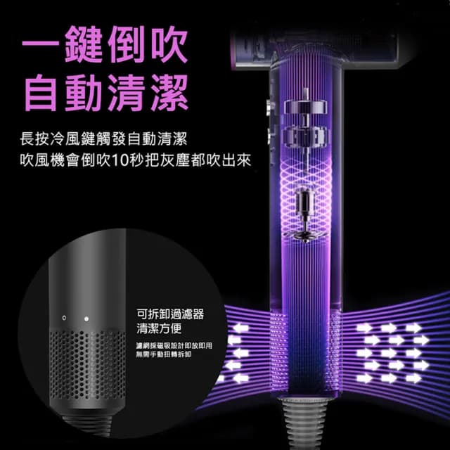 【DA】無葉智控快乾吹風機(智能溫控/靜音吹風機/高速無葉/吹風機/高速吹風機/強力吹風機/無葉吹風機)