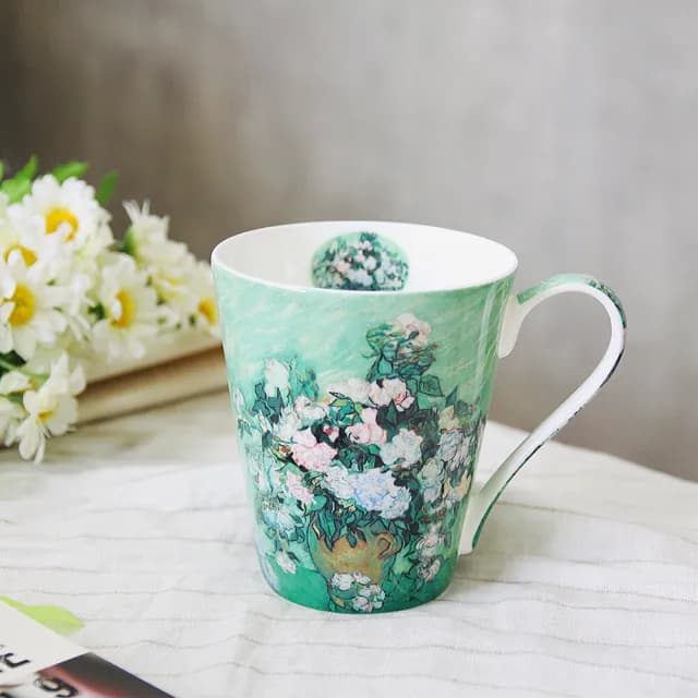 【Royal Duke】梵谷油畫系列骨瓷馬克-二入禮盒組450ML(禮盒咖啡杯 骨瓷 馬克杯 入厝禮 升遷禮 生日贈禮)