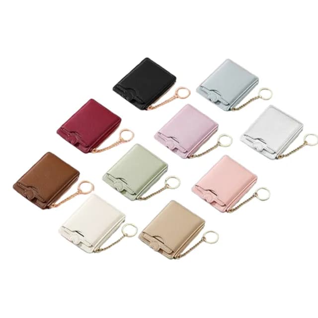 【Sp house】純色清新門禁卡套多功能拉鍊鑰匙零錢包(10色可選)