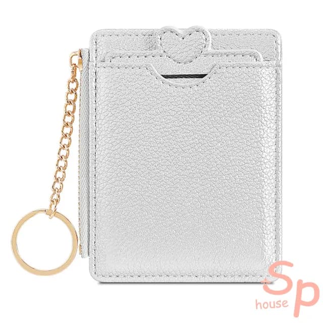 【Sp house】純色清新門禁卡套多功能拉鍊鑰匙零錢包(10色可選)