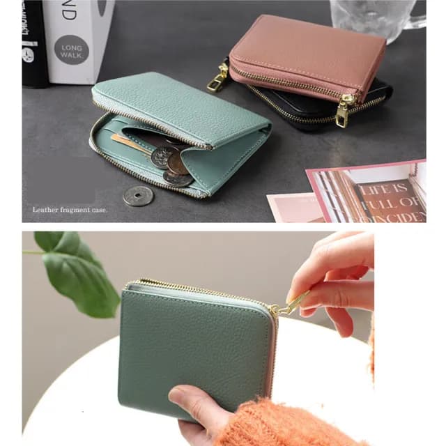 【莉莉貝】日本進口 LIZDAYS真皮拉鍊短夾(多色任選/L形拉鍊設計 大容量收納 牛皮錢包)