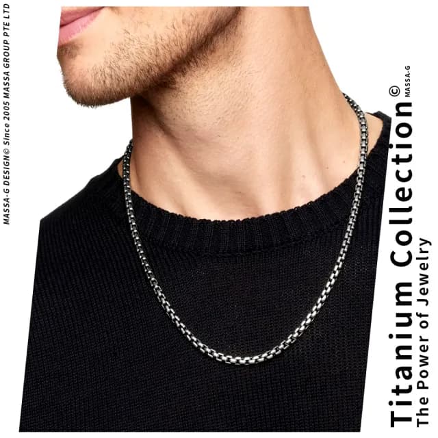 【MASSA-G】Titanium T04本質純鈦項鍊(4mm粗)