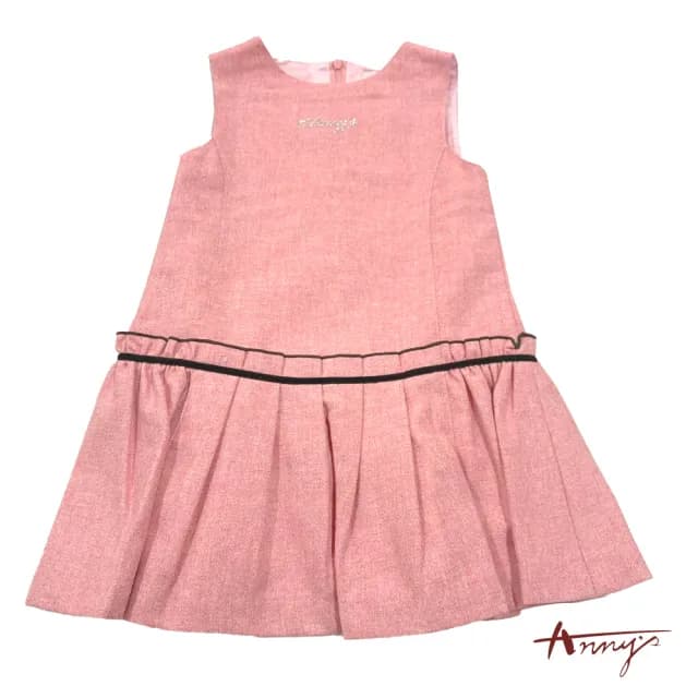 【ANNY’S 安妮公主】童裝  氣質典雅秋冬款混羊毛背心裙(3619粉紅)