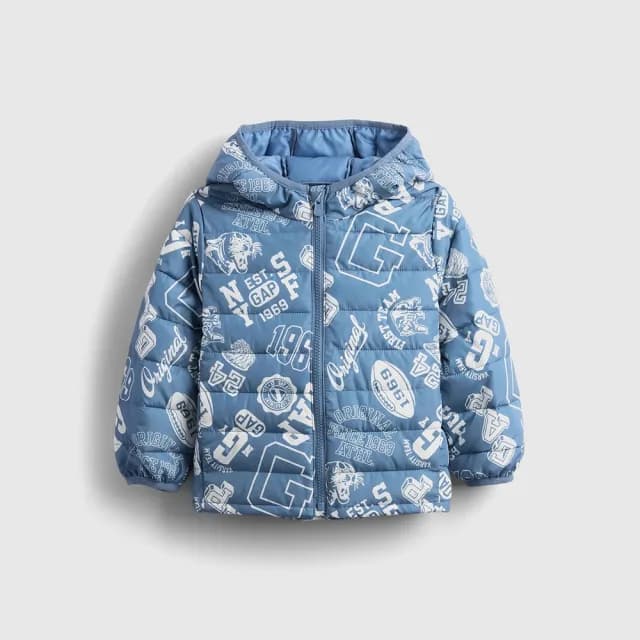 【GAP】男幼童裝 Logo印花連帽外套-藍色(789830)