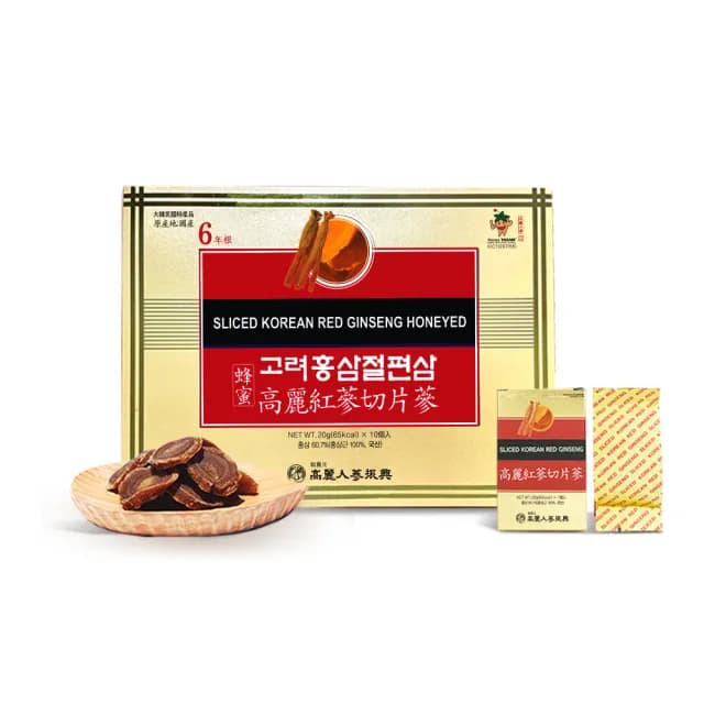 【振興高麗人蔘】蜂蜜高麗紅蔘切片蔘-6年根 200g(送禮首選 長輩熱愛款 附提袋)
