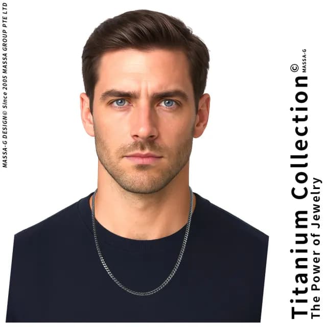 【MASSA-G】Titanium T03 堅韌純鈦項鍊(3.5mm粗)