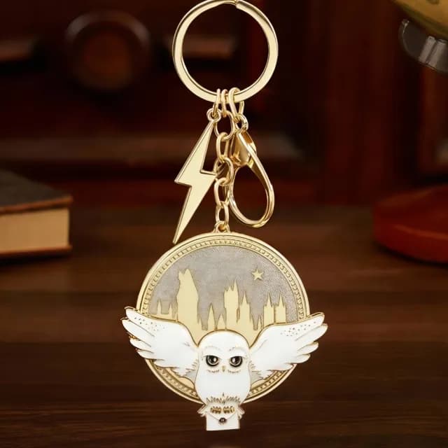 【Harry Potter 哈利波特】高質感貓頭鷹嘿美造型金屬鑰匙圈鑰匙扣包包吊飾(男女朋友送禮生日聖誕交換禮物)