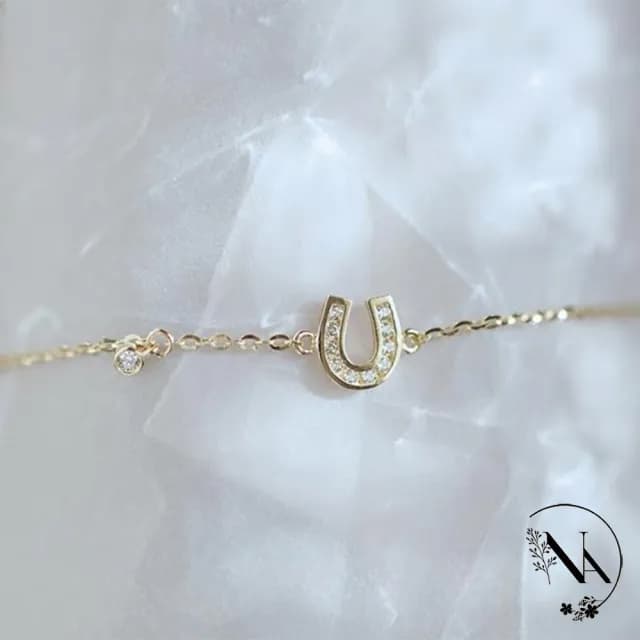 【NANA】雙11 娜娜 滿鑽幸運馬蹄手鍊 N114091803(滿鑽 幸運 馬蹄 手鍊)