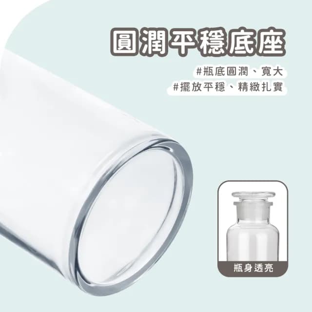 2入 生態玻璃瓶 擴香玻璃瓶 廣口瓶 玻璃罐 圓形玻璃罐 浮游花瓶 廣口瓶 細口瓶 實驗室器材(130-GB125*2)