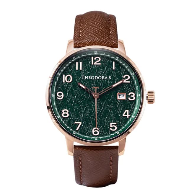 【THEODORA’S 希奧朵拉】小錶面｜時間旅人-漫遊者日顯夜光手錶(女錶 日期顯示 夜光 藍寶石水晶玻璃)