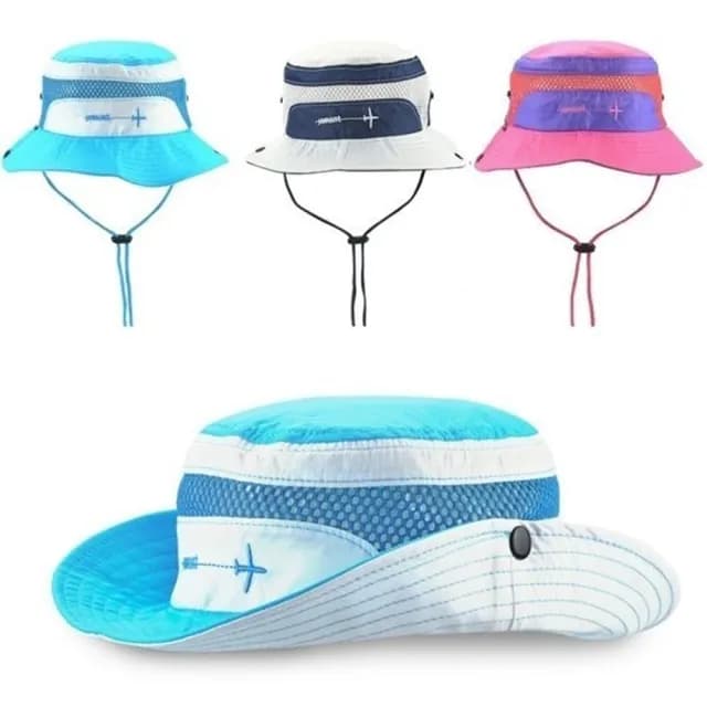 【橘魔法】飛機網眼透氣漁夫帽(防風繩 透氣網帽 帽子 遮陽帽 防曬帽 兒童 盆帽 童裝)