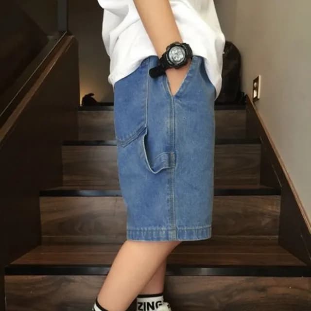 【橘魔法】好搭鬆緊褲頭牛仔短褲(五分褲 短褲 牛仔褲 褲子 男童 兒童 大童 童裝 童褲)