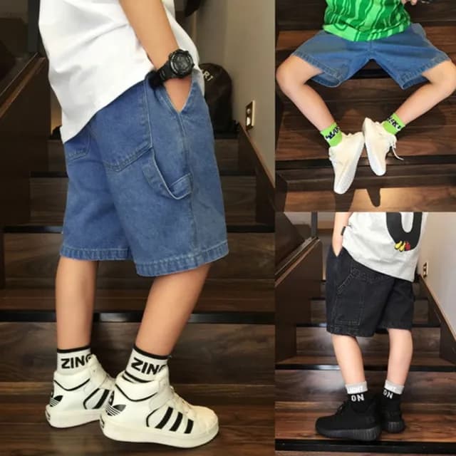 【橘魔法】好搭鬆緊褲頭牛仔短褲(五分褲 短褲 牛仔褲 褲子 男童 兒童 大童 童裝 童褲)
