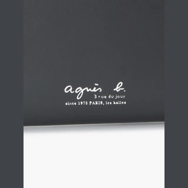 【agnes b.】皮革 L型 零錢包(灰色)