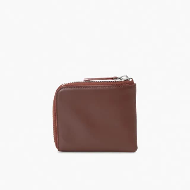 【agnes b.】皮革 L型 零錢包(棕色)