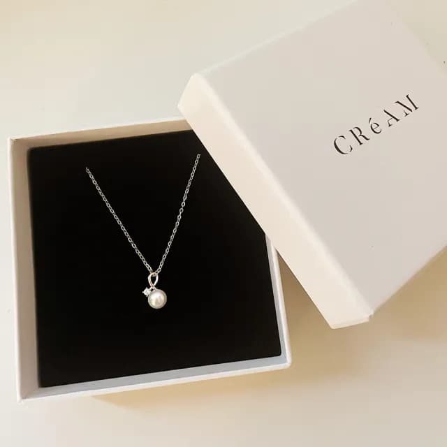 【CReAM】Rain 925純銀珍珠輕奢鑽飾女項鍊項鏈(生日 禮物 送禮 禮盒)
