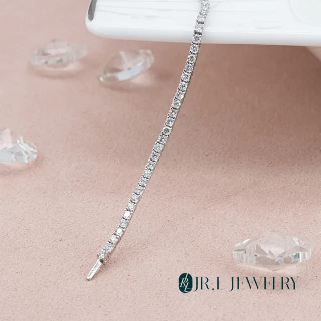 【JR.L金瑞利珠寶】雙11 3克拉 戀曲鑽石手鍊(培育鑽石 9K)