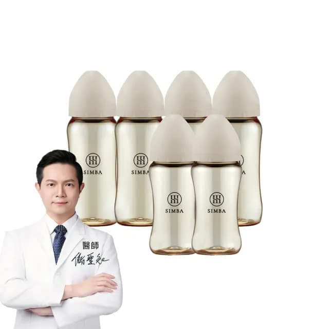 【Simba 小獅王辛巴官方直營】全齡適用-蘊蜜鉑金PPSU寬口防脹氣奶瓶(4大2中)