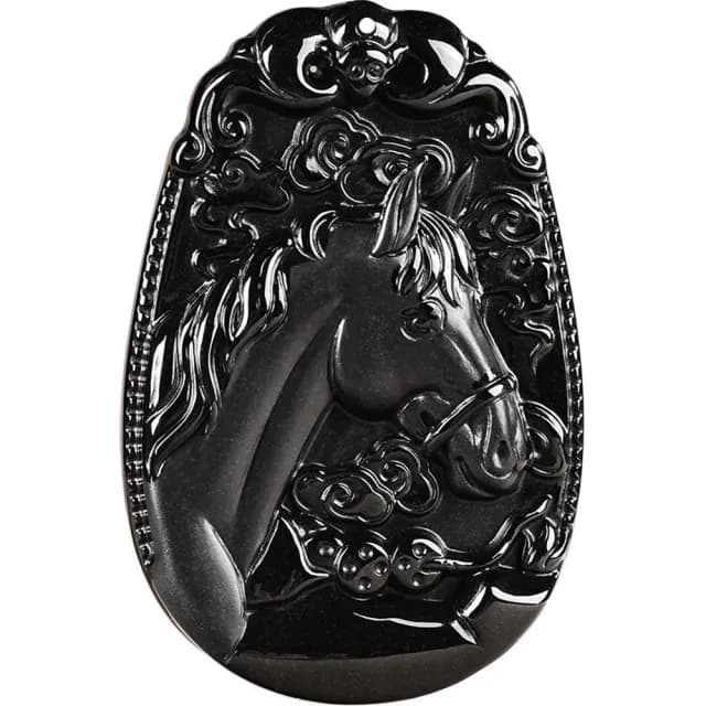 【Paiya 派亞】天然a貨翡翠墨翠馬上發財玉石吊墜冰種掛件玉墜男女款項鍊(送禮好物/交換禮物)