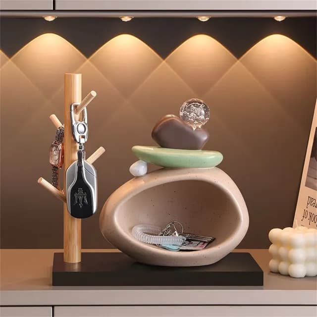 【新川】時來運轉鑰匙收納 玄關擺件裝飾品(客廳酒櫃電視櫃擺設 喬遷新居禮物)