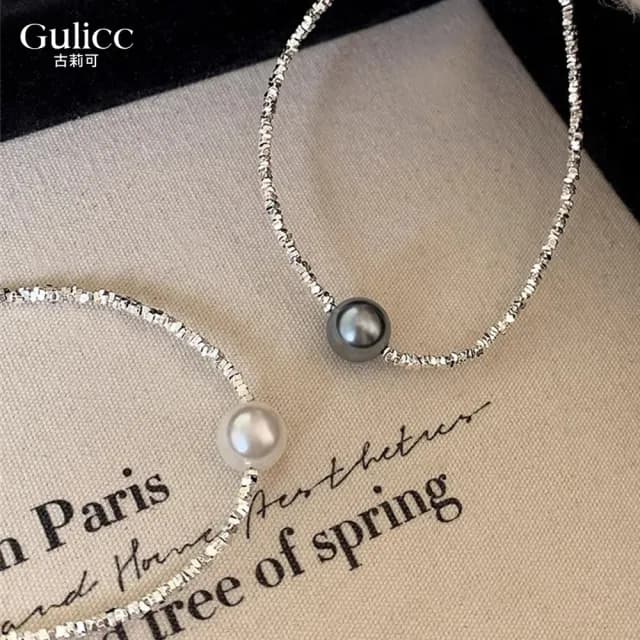 【Golicc】輕奢碎銀子 柔美珍珠手鍊(雙11 聖誕節 生日 手環 手繩 首飾 飾品 禮物)