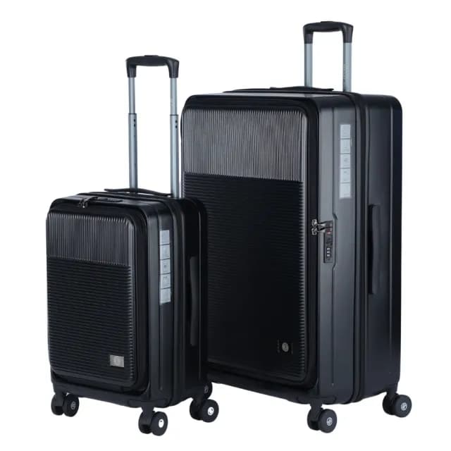 【Bentley 賓利】28吋+20吋 PC+ABS 前開式輕量行李箱 二件組-黑