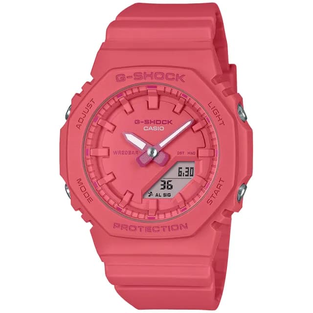 【CASIO 卡西歐】G-SHOCK WOMEN 八角防護構造雙顯錶 禮物(GMA-P2100-4A)