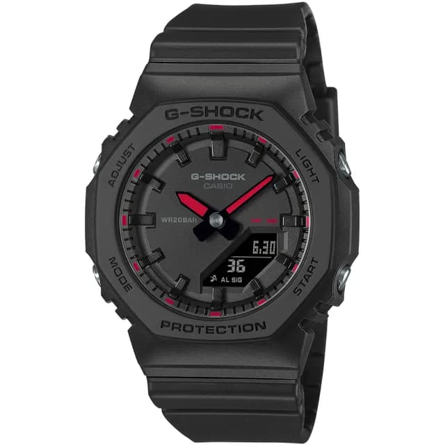【CASIO 卡西歐】G-SHOCK WOMEN 八角防護構造雙顯錶 禮物(GMA-P2100SA-1A1)