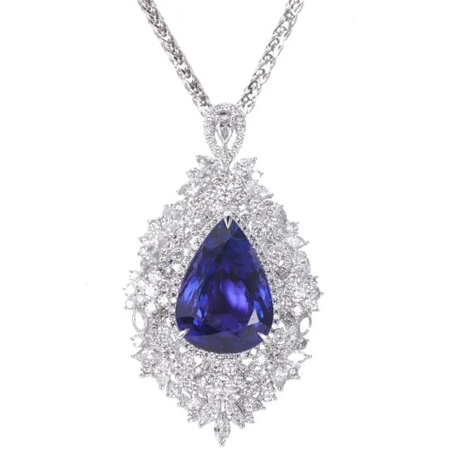 【DOLLY】13克拉 天然丹泉石18K金鑽石項鍊(母親節 交換禮物 長輩送禮首選)