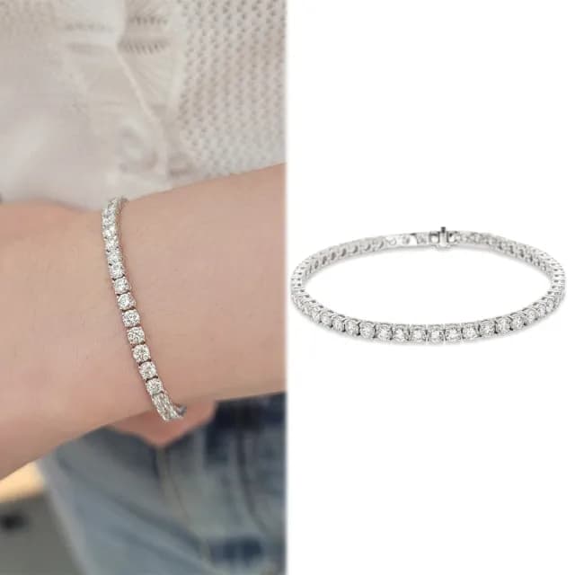 【JR.L金瑞利珠寶】雙11 5克拉 唯美 鑽石手鍊(未來鑽石 9K)