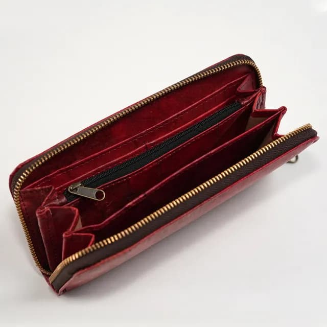 【Tevrin 森光】雙11 樹葉長夾拉鍊款(樹葉錢包／環保再生／文青質感／手工製造)